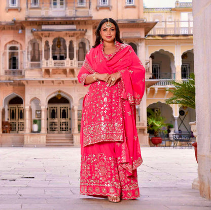 Pink Ready To Wear Palazzo Suit Salwar kameez