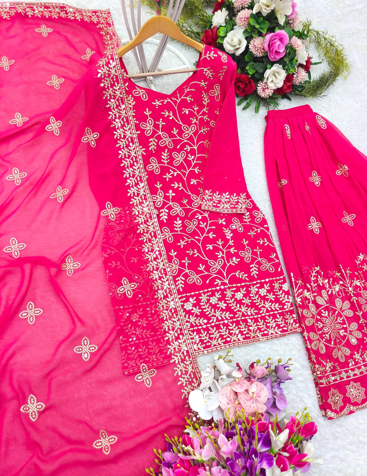 Pink Ready To Wear Palazzo Suit Salwar kameez