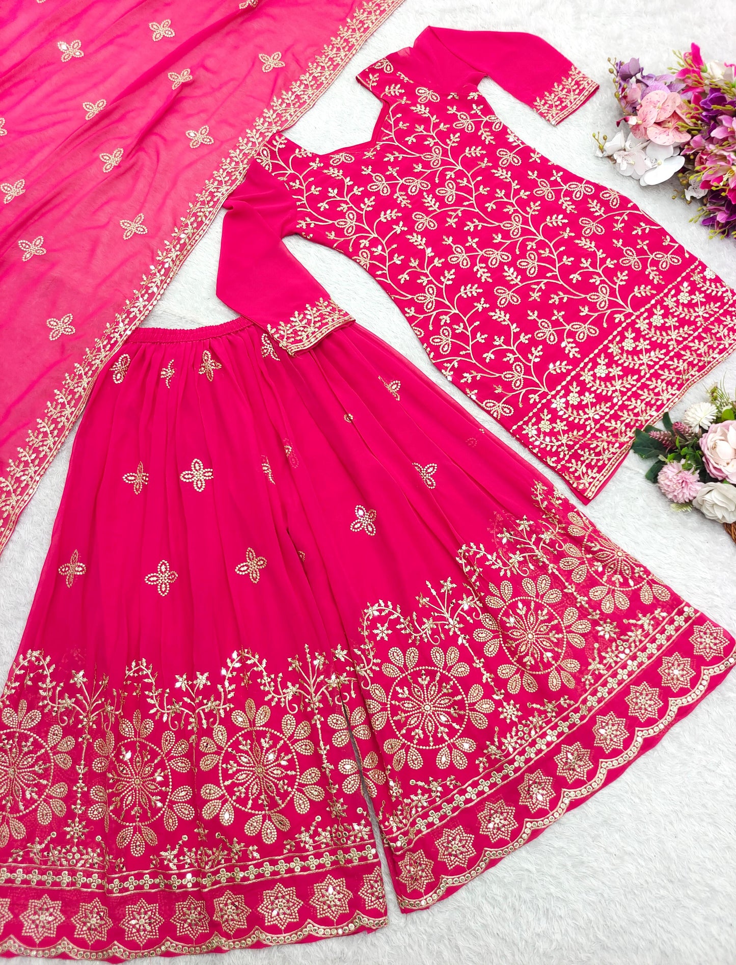 Pink Ready To Wear Palazzo Suit Salwar kameez