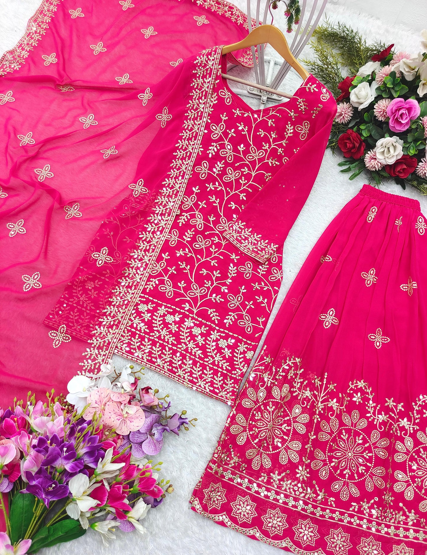 Pink Ready To Wear Palazzo Suit Salwar kameez