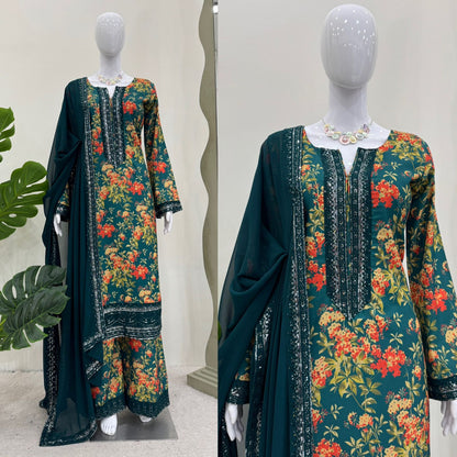 Green Salwar Kameez Readymade Pakistani Stitched New Indian Ready To Wear Wedding Suit