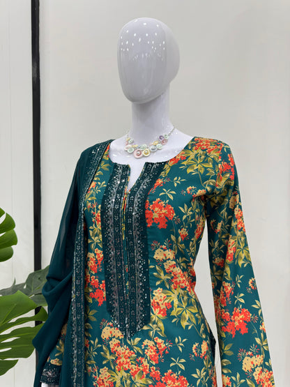 Green Salwar Kameez Readymade Pakistani Stitched New Indian Ready To Wear Wedding Suit