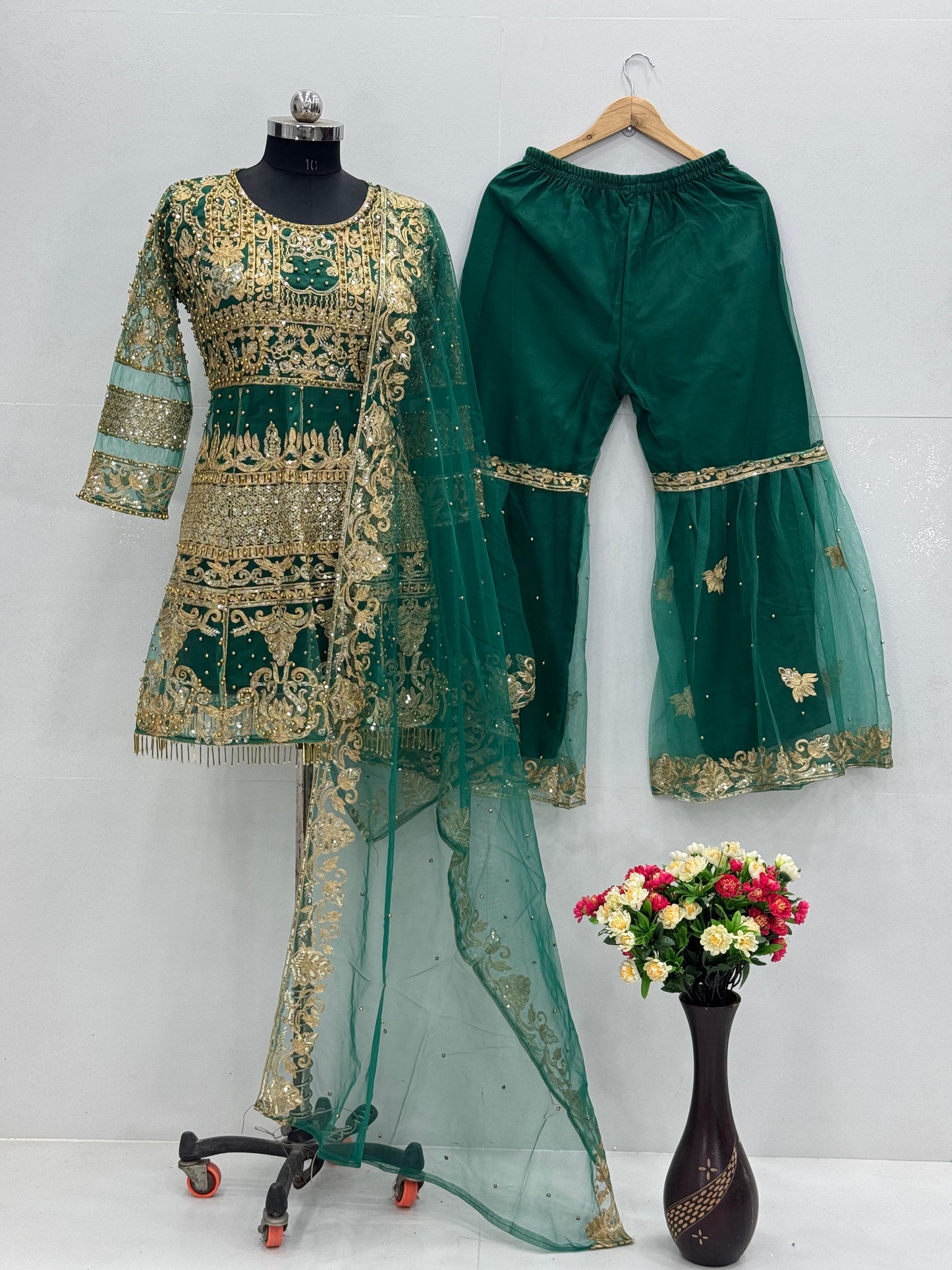 Green Salwar Kameez Readymade Pakistani Stitched New Indian Ready To Wear Wedding Suit