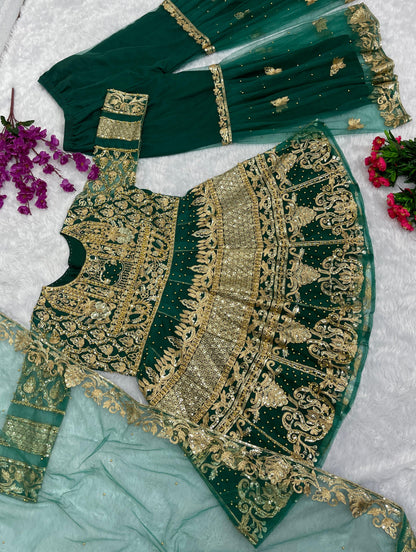 Green Salwar Kameez Readymade Pakistani Stitched New Indian Ready To Wear Wedding Suit