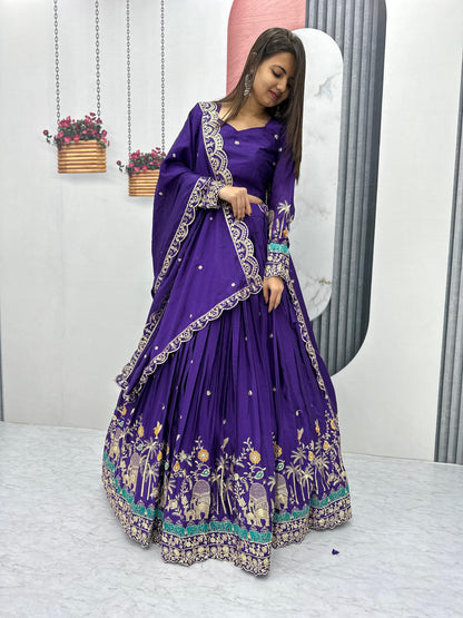 Pink Purple Lehenga Choli Readymade Stitched For Wedding Women Party Skirt Ready To Wear