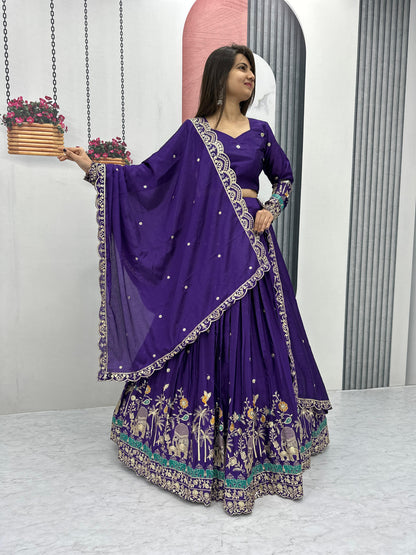 Pink Purple Lehenga Choli Readymade Stitched For Wedding Women Party Skirt Ready To Wear