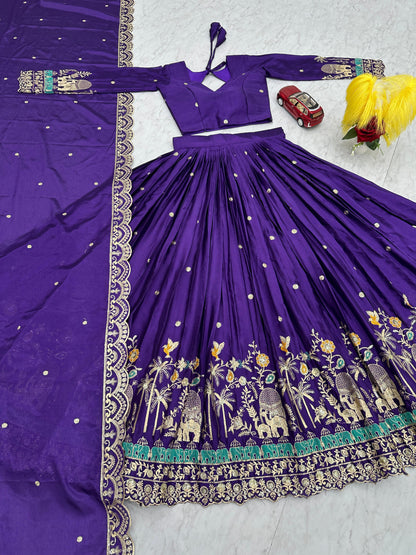 Pink Purple Lehenga Choli Readymade Stitched For Wedding Women Party Skirt Ready To Wear