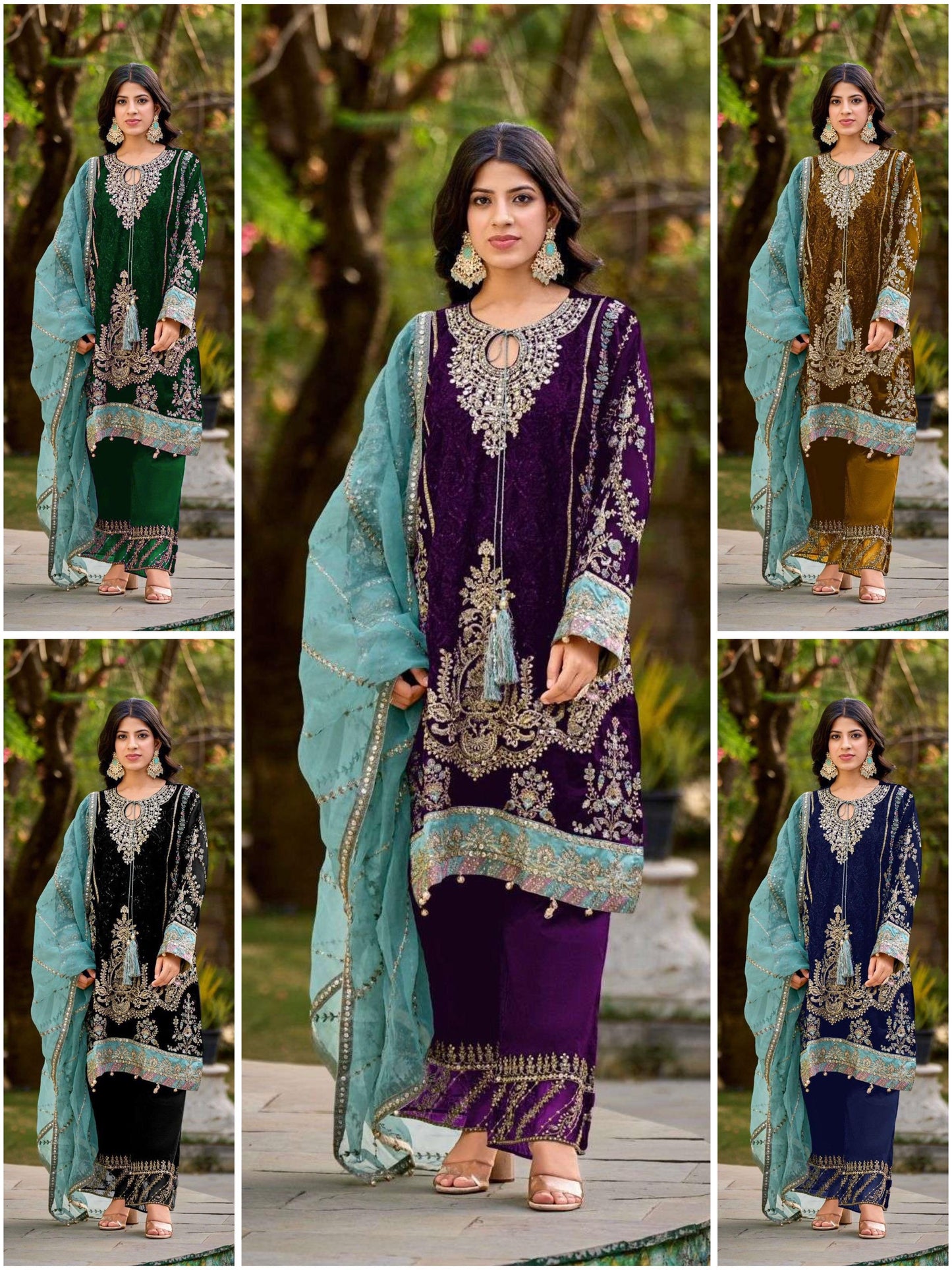 Velvet Salwar Kameez Readymade Pakistani New Indian Ready To Wear Wedding Suit Stitched