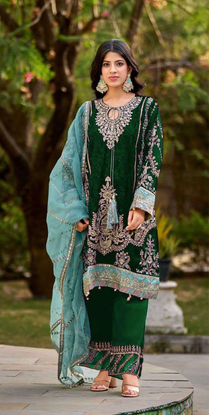 Velvet Salwar Kameez Readymade Pakistani New Indian Ready To Wear Wedding Suit Stitched