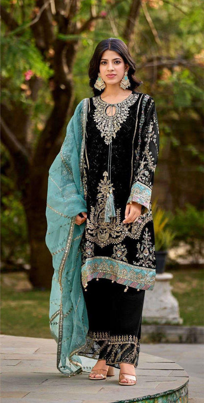 Velvet Salwar Kameez Readymade Pakistani New Indian Ready To Wear Wedding Suit Stitched