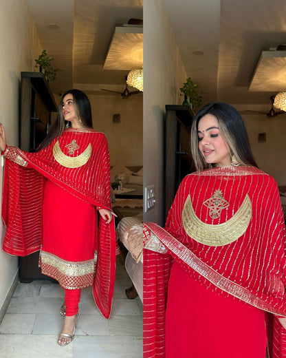 Red Salwar Kameez Readymade Stitched New Indian Ready To Wear Wedding Salwar Suit dress for women