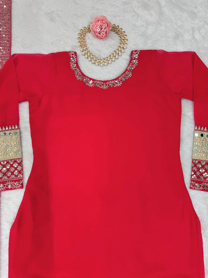 Red Salwar Kameez Readymade Stitched New Indian Ready To Wear Wedding Salwar Suit dress for women