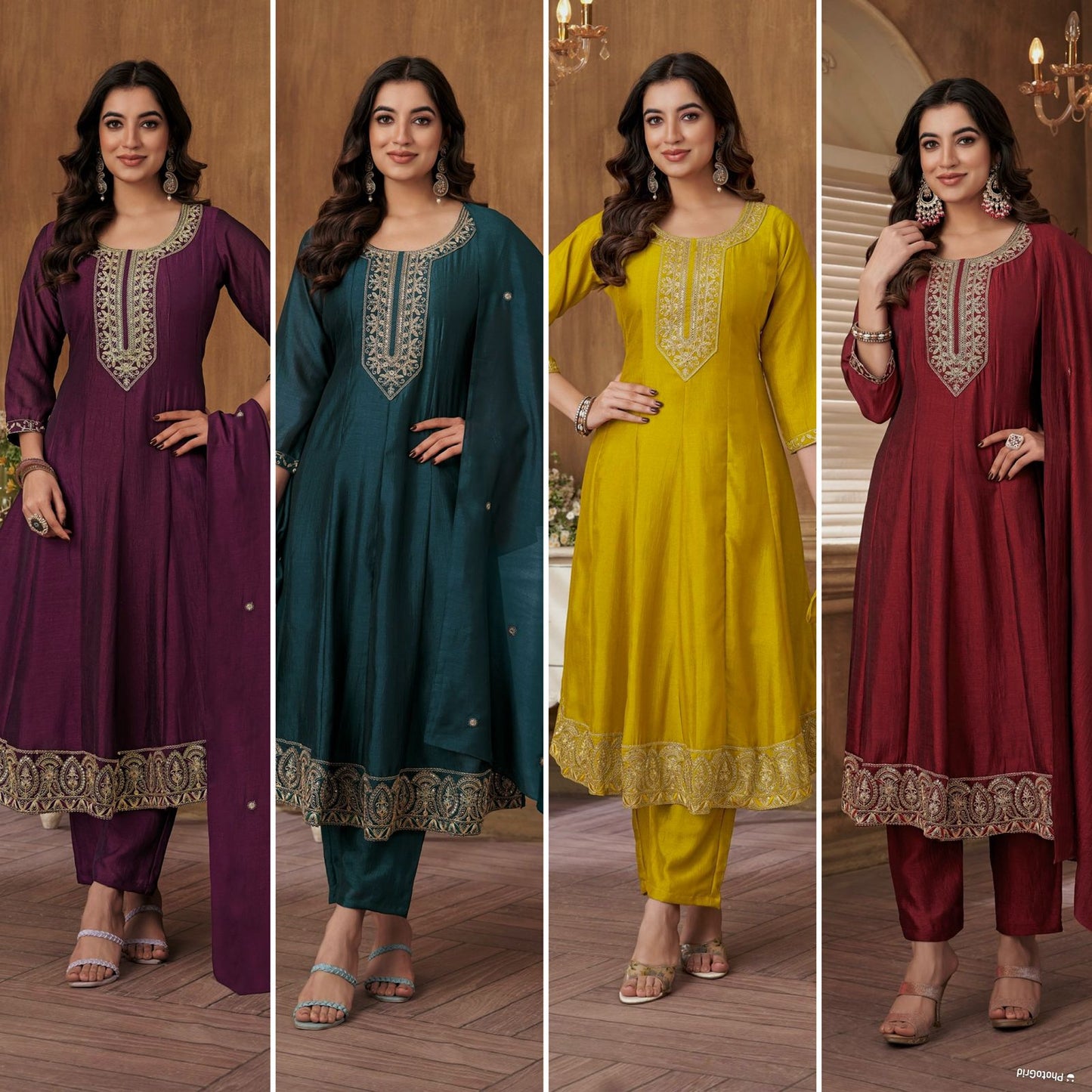 Readymade Full Flair Salwar Kameez New Indian Ready To Wear Anarkali Wedding Suit