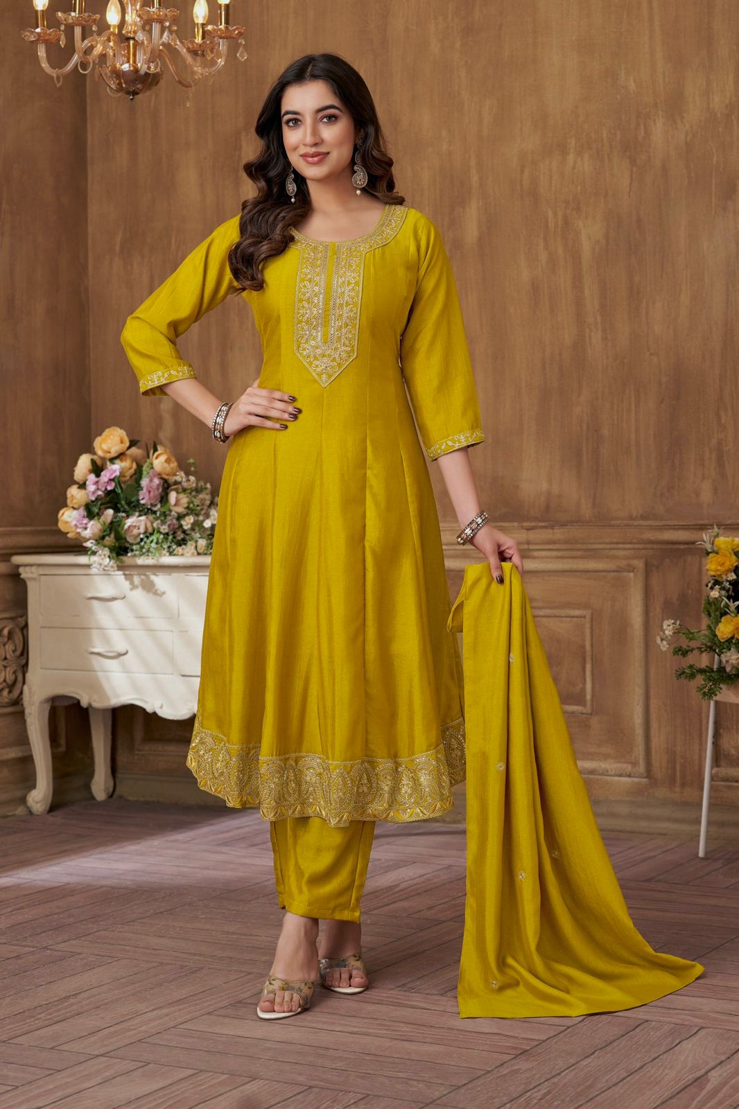 Readymade Full Flair Salwar Kameez New Indian Ready To Wear Anarkali Wedding Suit