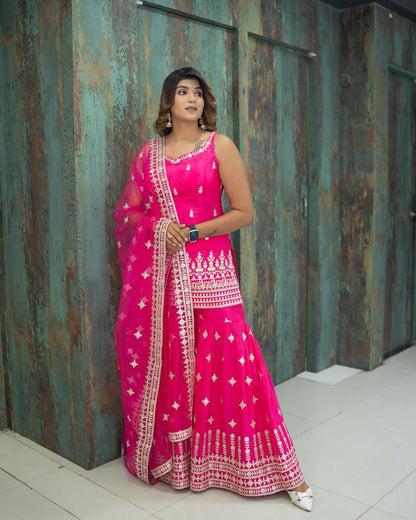 Pink Sharara Suit Set Ready to wear indian wedding dress