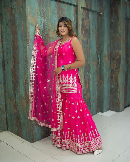 Pink Sharara Suit Set Ready to wear indian wedding dress