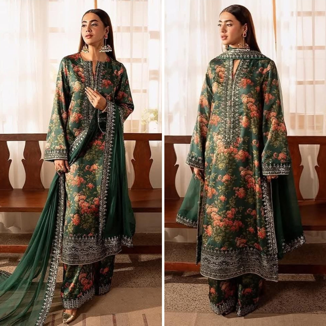 Green Salwar Kameez Readymade Pakistani Stitched New Indian Ready To Wear Wedding Suit