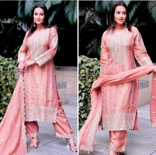 Pink Designer Dress Salwar Kameez Readymade New Indian Ready To Wear Wedding Suit